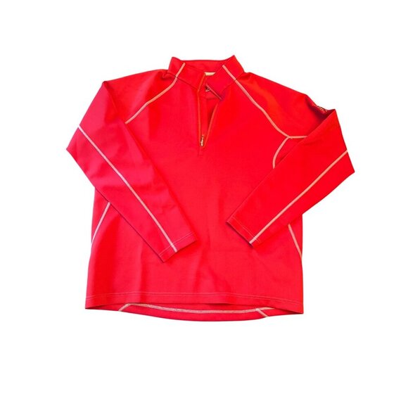 Sunice Mens Red Long Sleeve Golf Pullover Quarter Zip Moisture-Wicking Size L - Picture 1 of 6